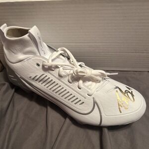 Drew Brees Signed Nike Lunar White Pro Signed Cleat Saints Gold Auto BGS COA